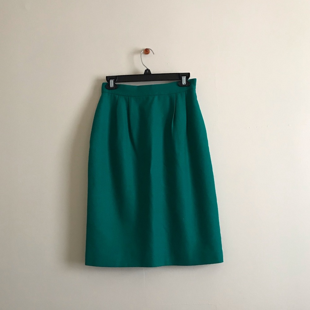 Vintage teal wool skirt